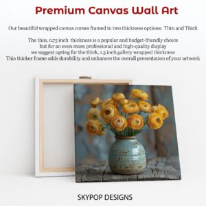 Yellow Ranunculus Flower Vase Art