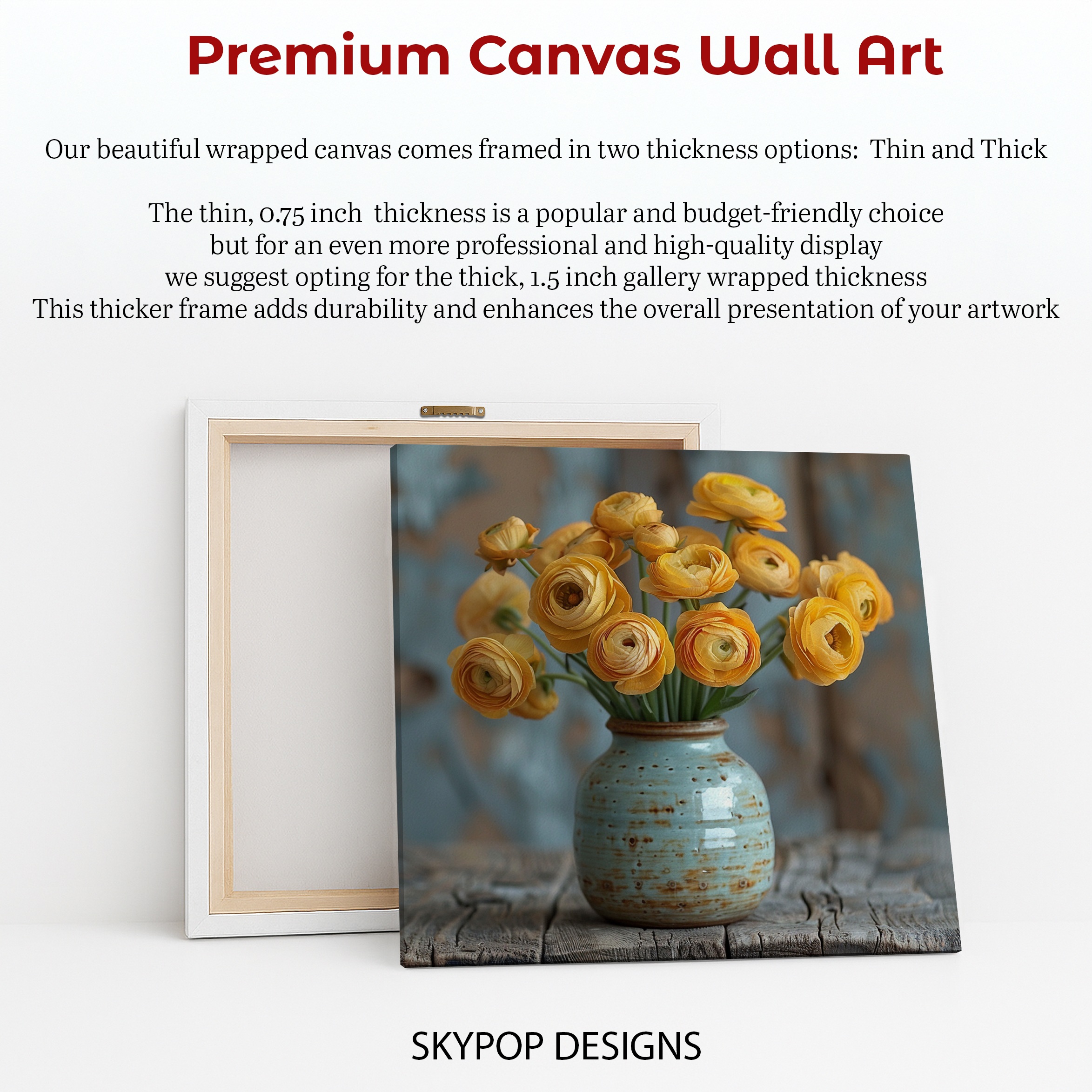 6.jpg Yellow Ranunculus Flower Vase Art