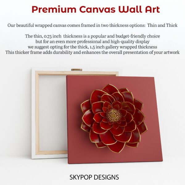 Red Dahlia Bloom Art