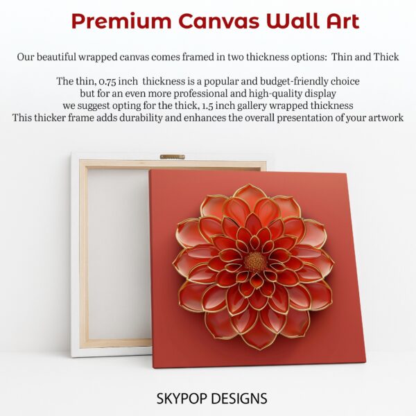 Red Dahlia Bloom Art
