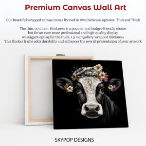 Highland Cow Floral Crown Art