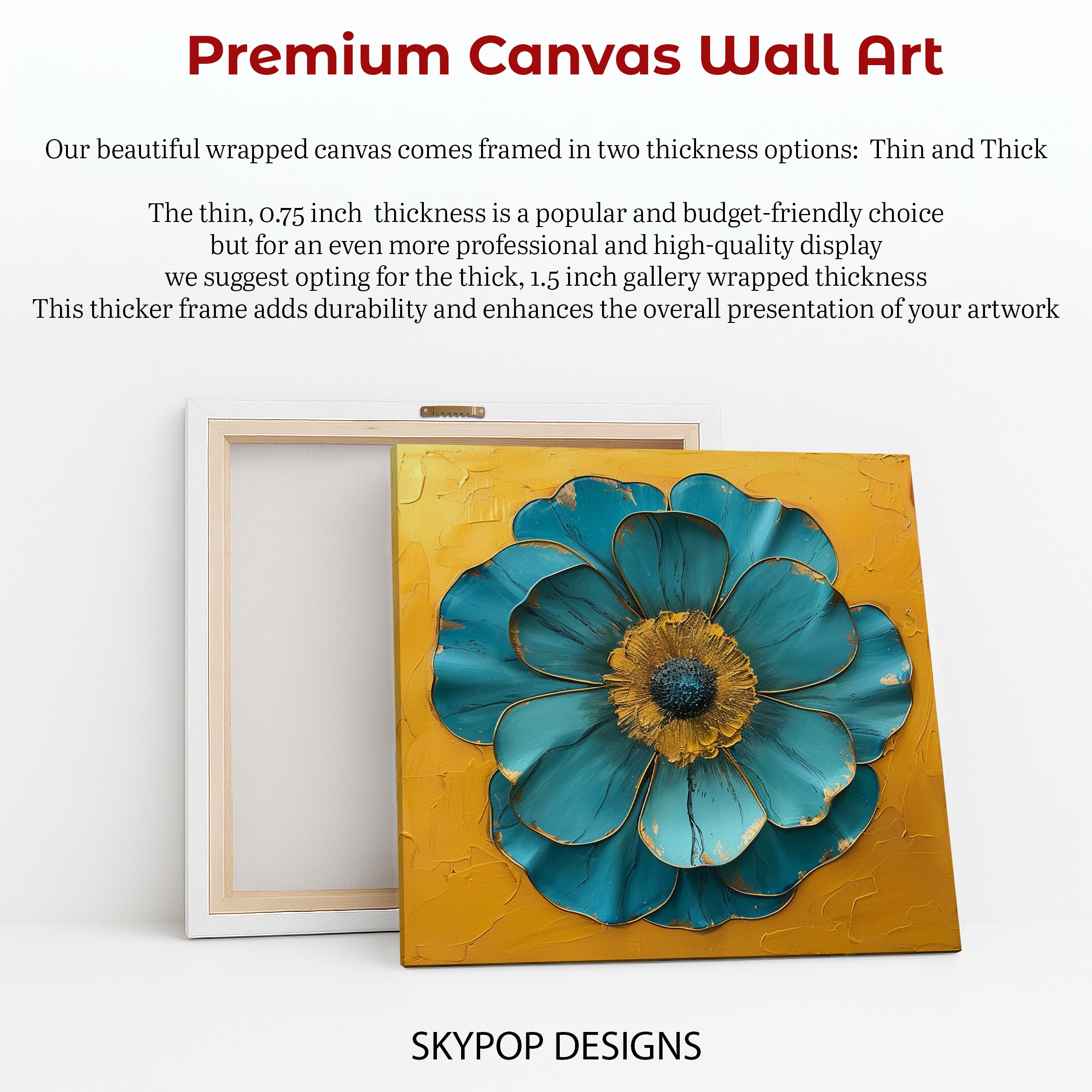 6.jpg Teal Flower Art