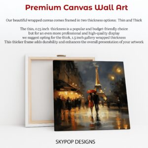 Parisian Romance Rainy Night Art