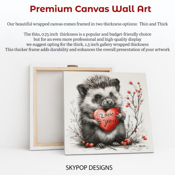 Hedgehog Love Heart Art