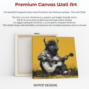 Bison Playing Guitar Art