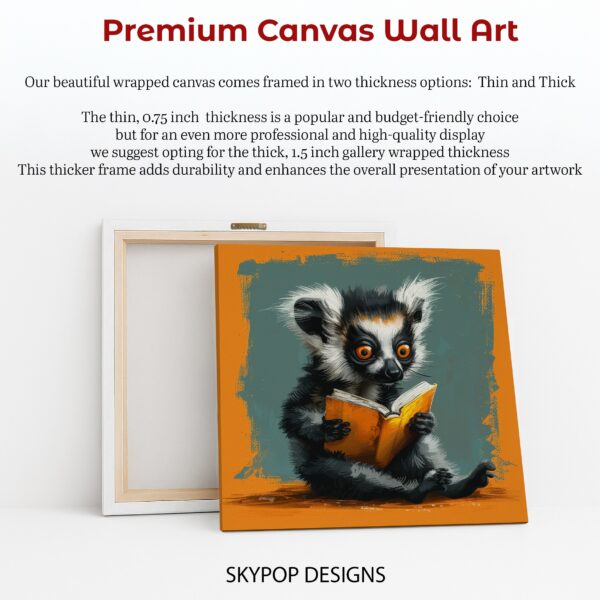 Lemur Reading A Book Art