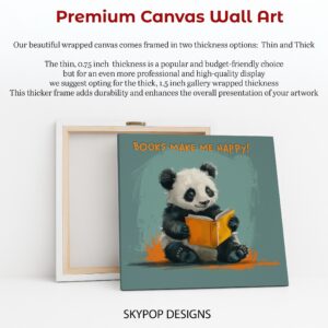 Panda Reading Book Art