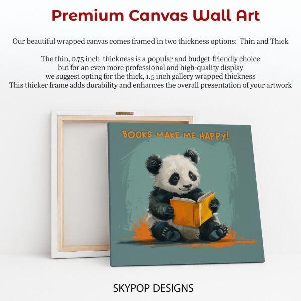 Panda Reading Book Art
