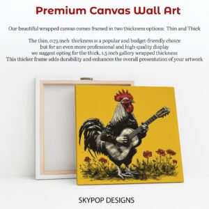 Rooster Playing Guitar Art