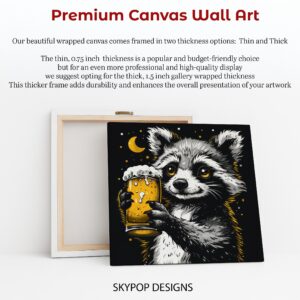 Raccoon Beer Night Art
