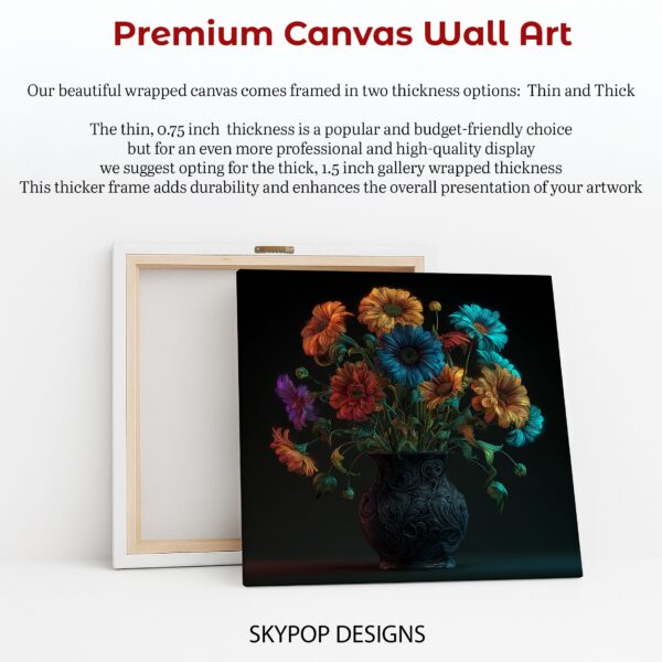 Neon Bloom Vase Art