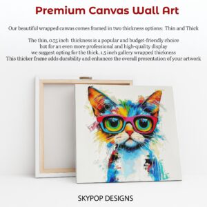 Hipster Cat in Glasses Art