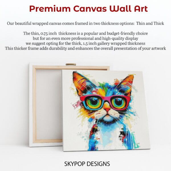 Hipster Cat in Glasses Art