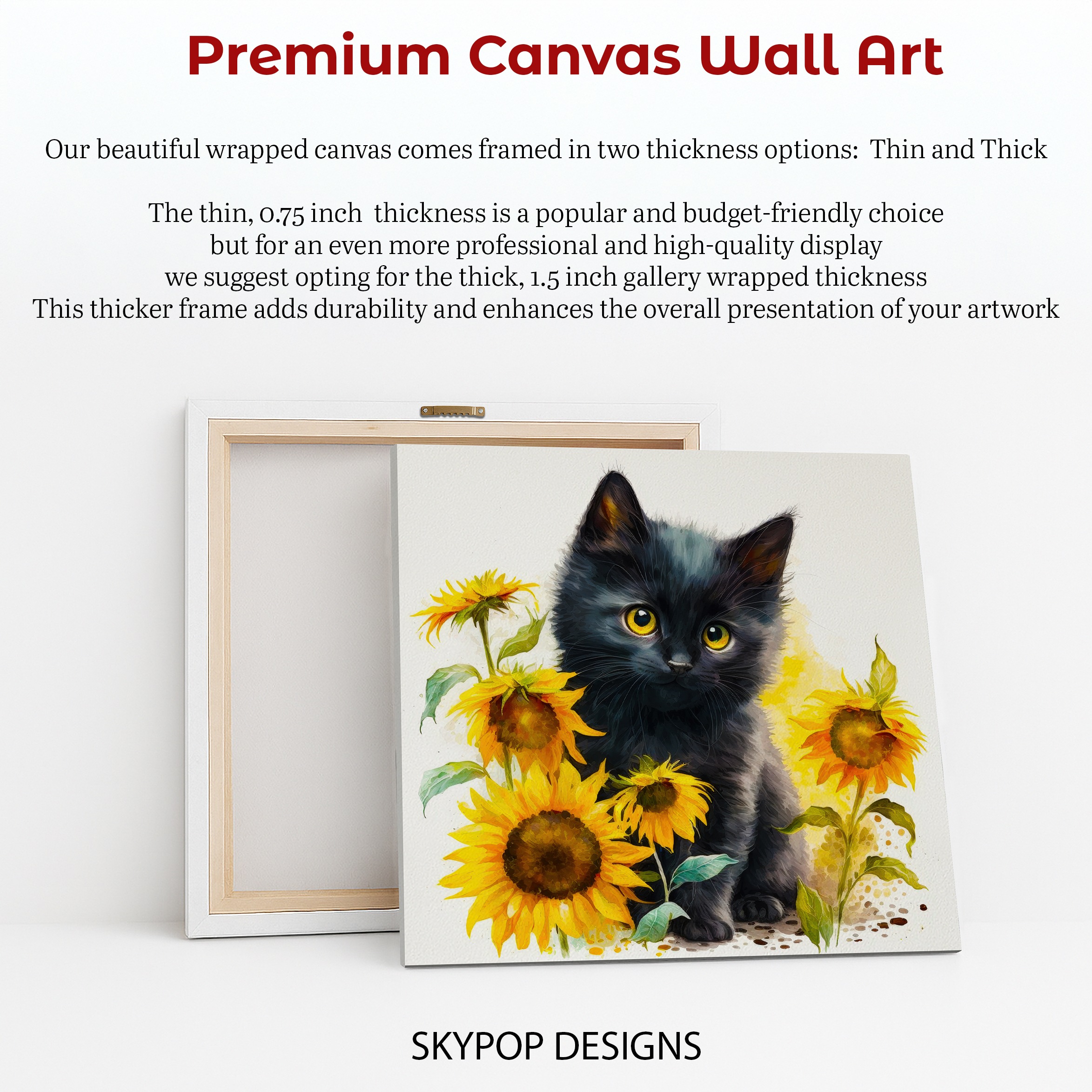 6.jpg Black Cat and Sunflowers Art