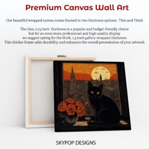 Black Cat Sunset View Art