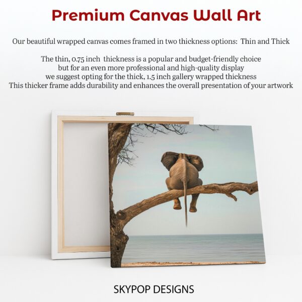 Elephant Tree Beach Scene Art
