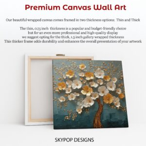 Golden Blossom Tree Art