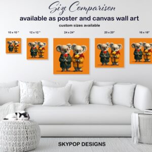 Koala Hugs and Flowers Art