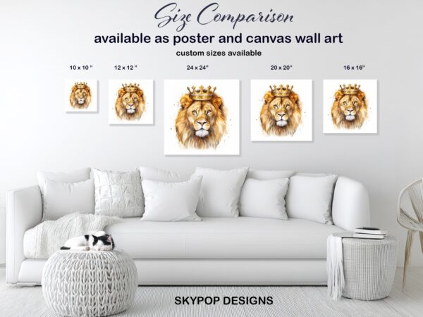 Lion King Crown Art Canvas or Poster