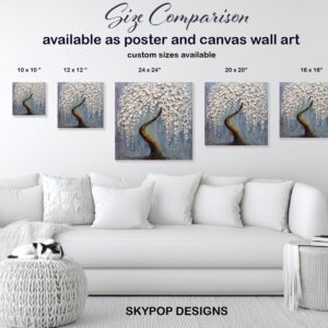 White Blossom Tree Art