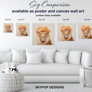 Lion Floral Crown Art