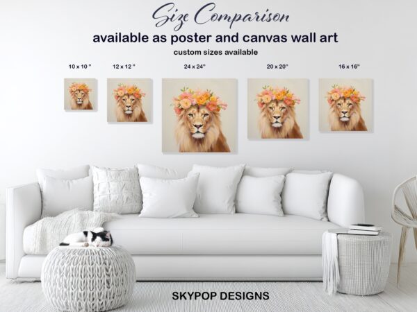 Lion Floral Crown Art