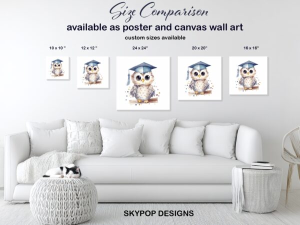 Owl Graduation Art