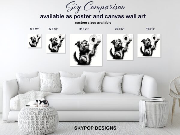 Miniature Schnauzer Toilet Paper Art