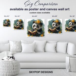 Panda Reading Book Art