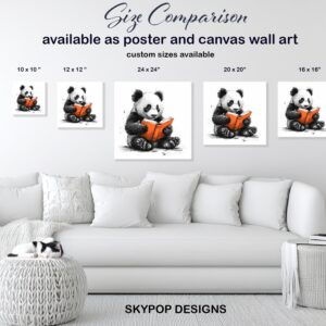 Panda Reading Book Art