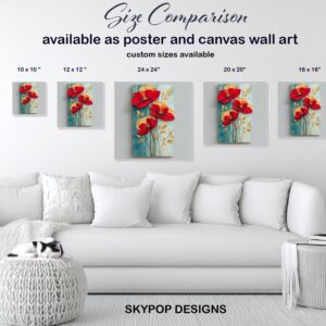 Vibrant Red Poppies Art