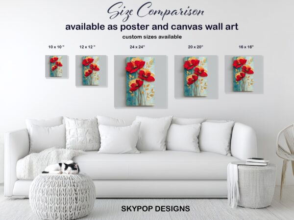 Vibrant Red Poppies Art