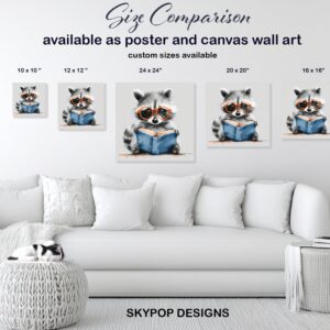 Raccoon Reading Art