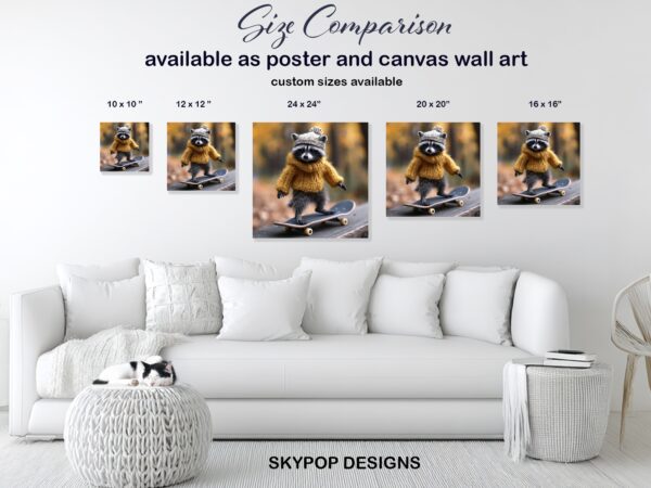 Raccoon Skater Art