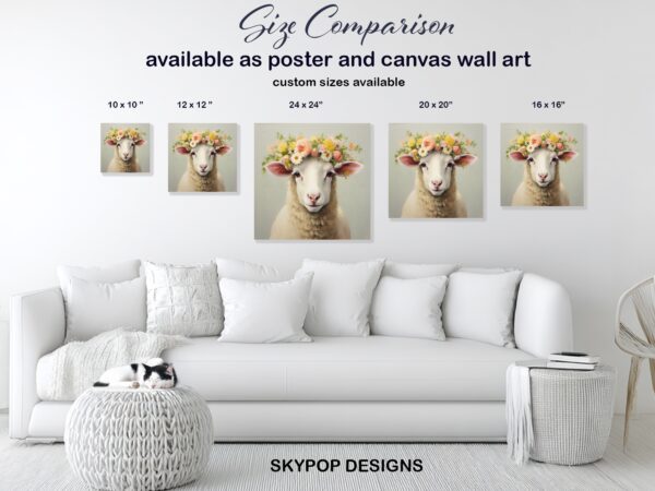 Sheep Flower Crown Art