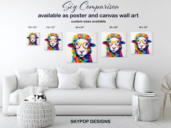 Sheep Reading Glasses Art