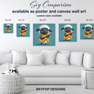 Sheep Playing Guitar Art