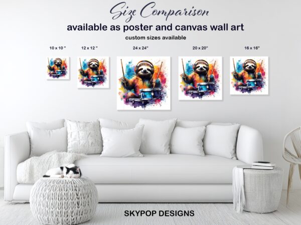 Sloth Drummer Art