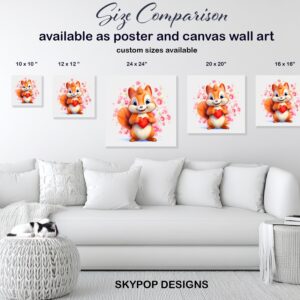 Squirrel Holding Heart Art