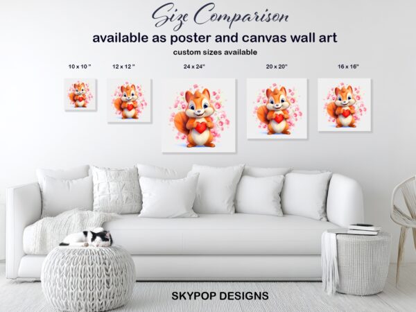Squirrel Holding Heart Art