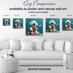 Shih Tzu Dog Guitar Art
