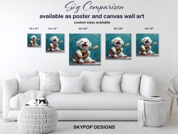 Shih Tzu Dog Guitar Art