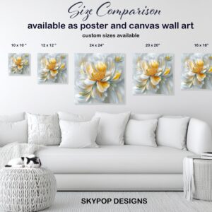 Golden Peony Bloom Art