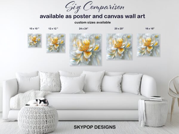 Golden Peony Bloom Art
