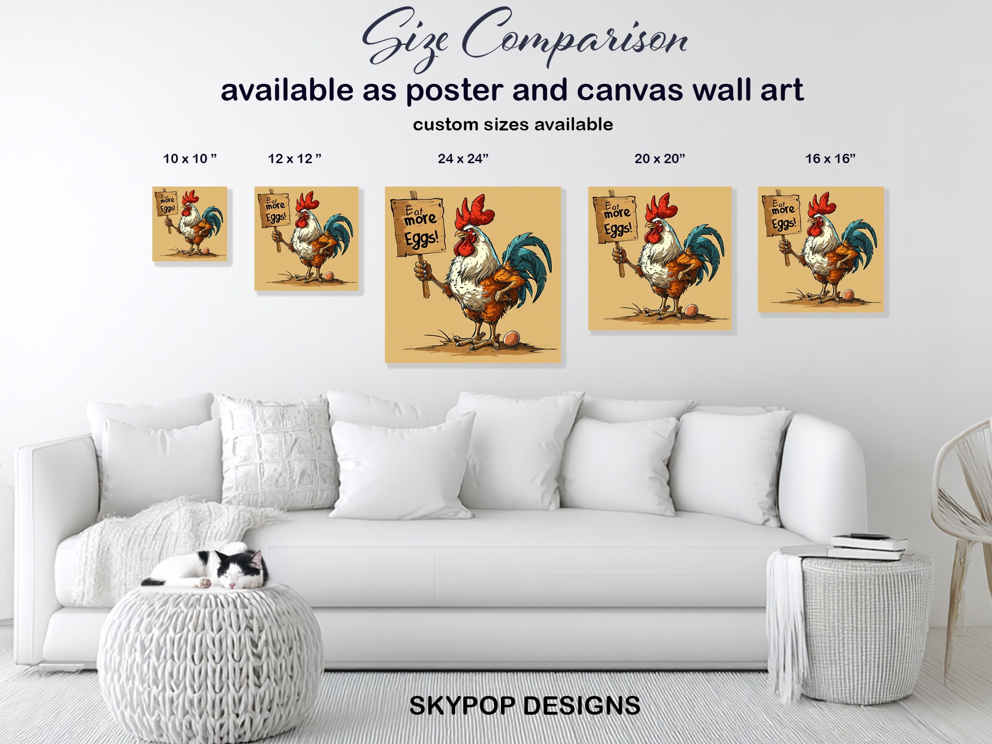 7.jpg Rooster Says Eat More Eggs Art