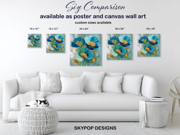 Blue Floral Breeze Art