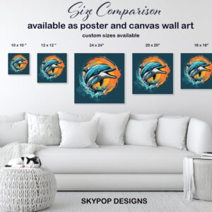 Dolphin Art Poster or Canvas