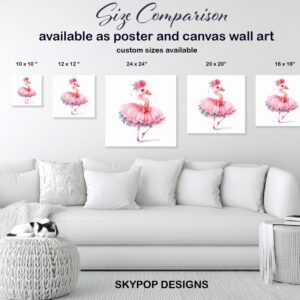 Ballerina Flamingo Art