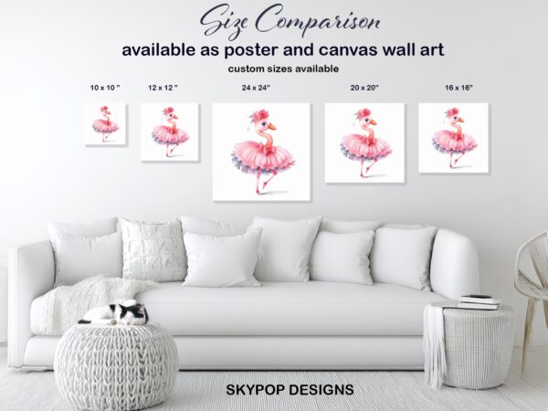 Ballerina Flamingo Art