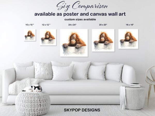 Orangutan Bath Time Art